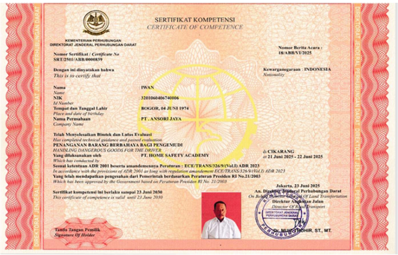 Sertifikat Driver 1