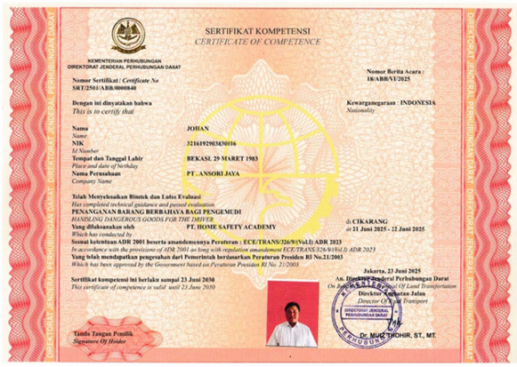 Sertifikat Driver 2